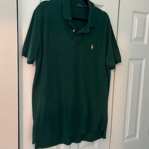 🏇 POLO Ralph Lauren dark green short sleeve polo shirt men’s size Large EEEUC
